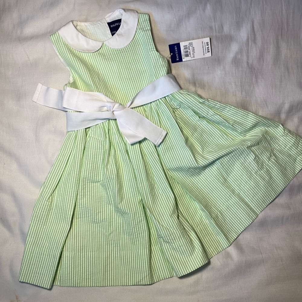 NWT Ralph Lauren toddler girls seersucker dress.